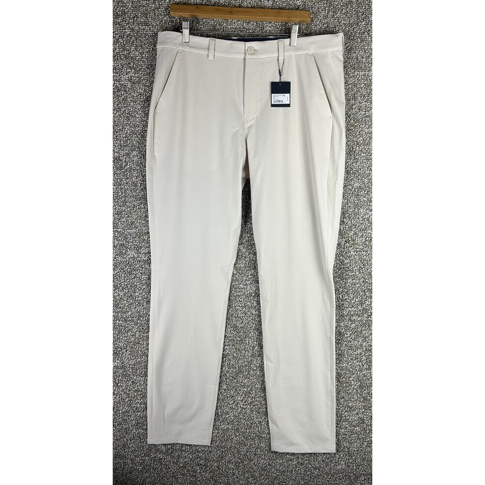 Mizzen+Main Pants Mens 36x34 Oat Beige Helmsman Slim Fit Stretch Chino Travel